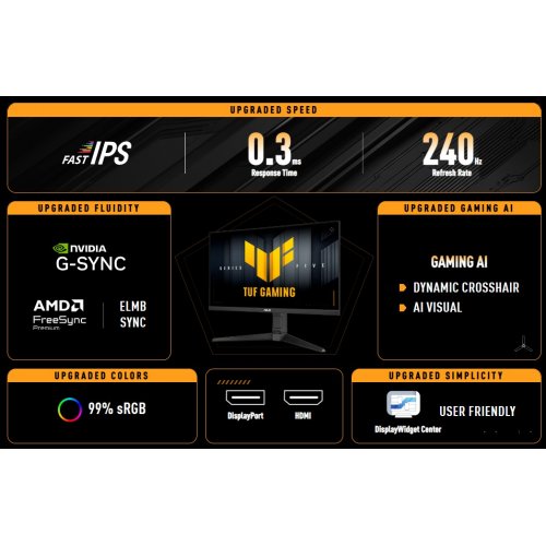 Купити Монітор Asus 27" TUF Gaming VG279QML5A (90LM0C20-B01171) Black - ціна в Києві, Львові, Вінниці, Хмельницькому, Франківську, Україні | інтернет-магазин TELEMART.UA фото