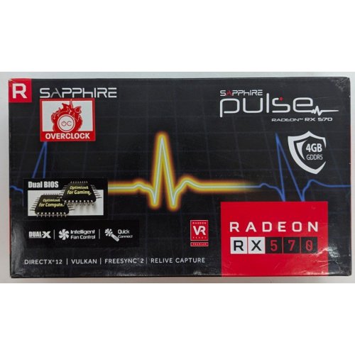 Купить Видеокарта Sapphire Radeon RX 570 PULSE OC 4096MB (11266-67-20G) (Восстановлено продавцом, 784626) с проверкой совместимости: обзор, характеристики, цена в Киеве, Днепре, Одессе, Харькове, Украине | интернет-магазин TELEMART.UA фото