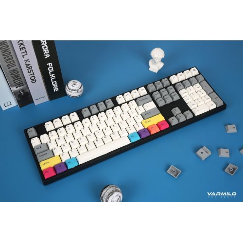 Купить Клавиатура Varmilo APT108 CMYK Daisy L (A93A024F9A5A17A007) Grey/White - цена в Харькове, Киеве, Днепре, Одессе
в интернет-магазине Telemart фото