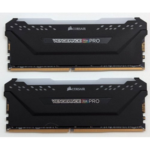 Озп Corsair DDR4 32GB (2x16GB) 3200Mhz Vengeance RGB Pro Black (CMW32GX4M2E3200C16) (Відновлено продавцем, 784726) купити з перевіркою сумісності: огляд, характеристики, ціна у Києві, Львові, Вінниці, Хмельницькому, Івано-Франківську, Україні | інтернет-магазин TELEMART.UA фото