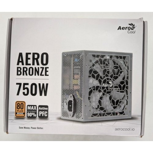 Блок живлення Aerocool Aero Bronze 750W (ACPB-AR75AEC.11) (Відновлено продавцем, 784758) купити з перевіркою сумісності: огляд, характеристики, ціна у Києві, Львові, Вінниці, Хмельницькому, Івано-Франківську, Україні | інтернет-магазин TELEMART.UA фото