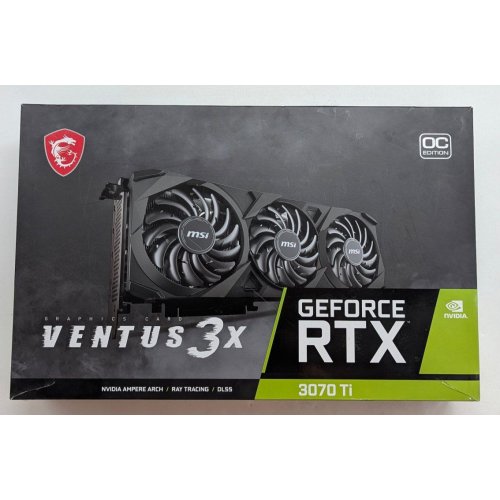Купить Видеокарта MSI GeForce RTX 3070 Ti VENTUS 3X OC 8192MB (RTX 3070 Ti VENTUS 3X 8G OC) (Восстановлено продавцом, 784901) с проверкой совместимости: обзор, характеристики, цена в Киеве, Днепре, Одессе, Харькове, Украине | интернет-магазин TELEMART.UA фото