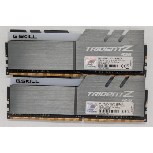 Купить Озу G.Skill DDR4 16GB (2x8GB) 3000Mhz Trident Z RGB (F4-3000C15D-16GTZR) (Восстановлено продавцом, 784915) с проверкой совместимости: обзор, характеристики, цена в Киеве, Днепре, Одессе, Харькове, Украине | интернет-магазин TELEMART.UA фото