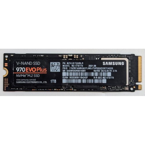 Ssd-диск Samsung 970 Evo Plus V-NAND 1TB M.2 (2280 PCI-E) (MZ-V7S1T0B) (Відновлено продавцем, 785019) купити з перевіркою сумісності: огляд, характеристики, ціна у Києві, Львові, Вінниці, Хмельницькому, Івано-Франківську, Україні | інтернет-магазин TELEMART.UA фото