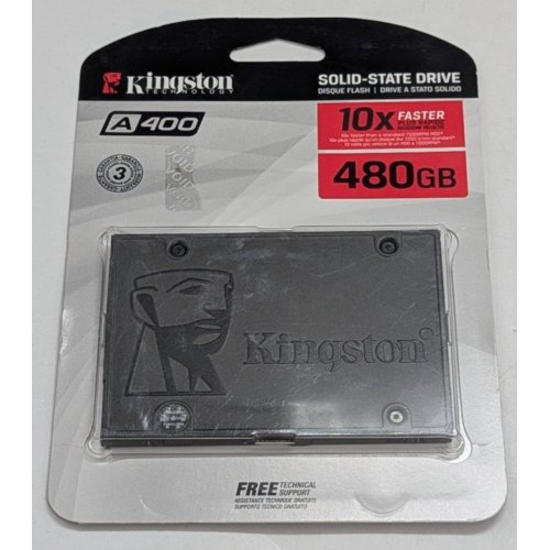 Купить Ssd-диск Kingston SSDNow A400 TLC 480GB 2.5'' (SA400S37/480G) (Состояние нового, 785041) с проверкой совместимости: обзор, характеристики, цена в Киеве, Днепре, Одессе, Харькове, Украине | интернет-магазин TELEMART.UA фото