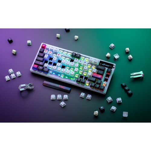 Купить Клавиатура Asus ROG Azoth X NX Snow V2 Switch (90MP044F-BKUA30) White - цена в Харькове, Киеве, Днепре, Одессе
в интернет-магазине Telemart фото