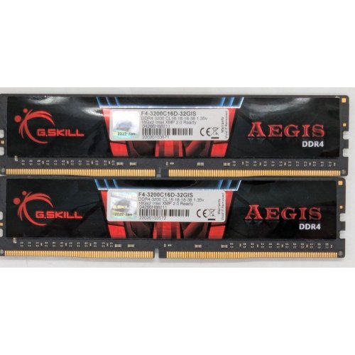 Озп G.Skill DDR4 32GB (2x16GB) 3200Mhz Aegis (F4-3200C16D-32GIS) (Відновлено продавцем, 785085) купити з перевіркою сумісності: огляд, характеристики, ціна у Києві, Львові, Вінниці, Хмельницькому, Івано-Франківську, Україні | інтернет-магазин TELEMART.UA фото
