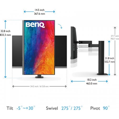 Купити Монітор BenQ 27" PD2706UA (9H.LLKLB.QEE) Black - ціна в Києві, Львові, Вінниці, Хмельницькому, Франківську, Україні | інтернет-магазин TELEMART.UA фото