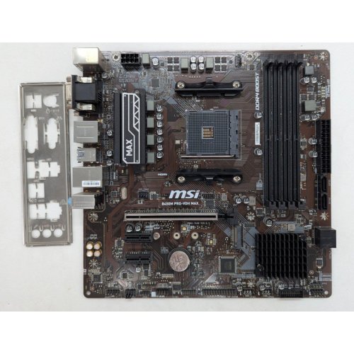 Купить Материнская плата MSI B450M PRO-VDH MAX (sAM4, AMD B450) (Восстановлено продавцом, 785096) с проверкой совместимости: обзор, характеристики, цена в Киеве, Днепре, Одессе, Харькове, Украине | интернет-магазин TELEMART.UA фото
