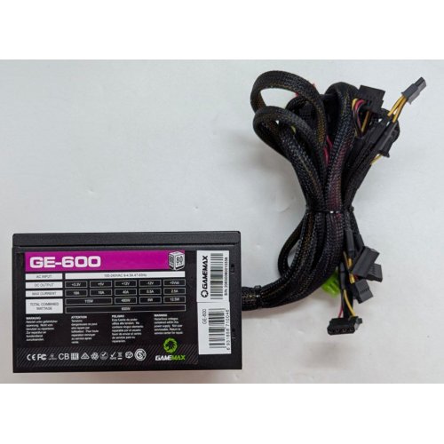 Купить Блок питания GAMEMAX GE-600 600W (GE-600) (Восстановлено продавцом, 785150) с проверкой совместимости: обзор, характеристики, цена в Киеве, Днепре, Одессе, Харькове, Украине | интернет-магазин TELEMART.UA фото