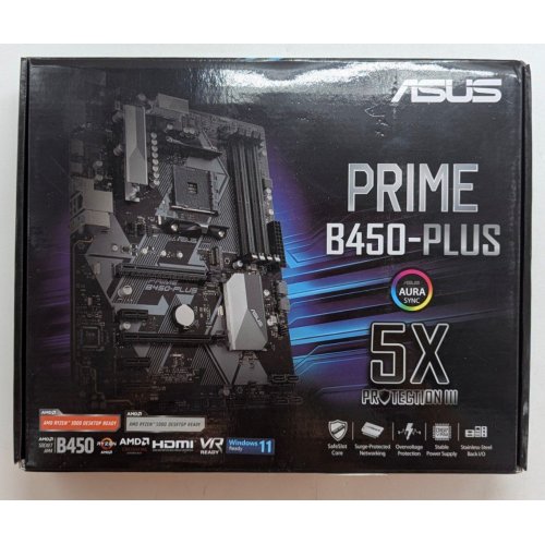 Материнська плата Asus PRIME B450-PLUS (sAM4, AMD B450) (Відновлено продавцем, 785169) купити з перевіркою сумісності: огляд, характеристики, ціна у Києві, Львові, Вінниці, Хмельницькому, Івано-Франківську, Україні | інтернет-магазин TELEMART.UA фото