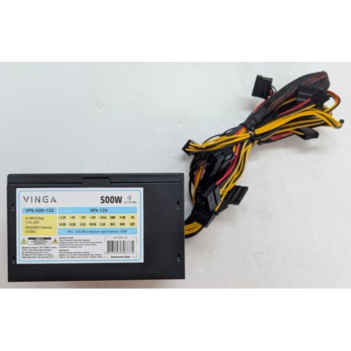 Блок живлення Vinga 500W (VPS-500-120) (Відновлено продавцем, 785315) купити з перевіркою сумісності: огляд, характеристики, ціна у Києві, Львові, Вінниці, Хмельницькому, Івано-Франківську, Україні | інтернет-магазин TELEMART.UA фото
