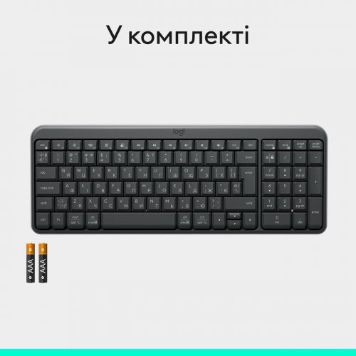 Купити Клавіатура Logitech K250 Wireless (920-013822) Graphite - ціна в Києві, Львові, Вінниці, Хмельницькому, Франківську, Україні | інтернет-магазин TELEMART.UA фото