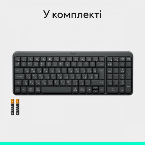 Купити Клавіатура Logitech K250 Wireless (920-013822) Graphite - ціна в Києві, Львові, Вінниці, Хмельницькому, Франківську, Україні | інтернет-магазин TELEMART.UA фото