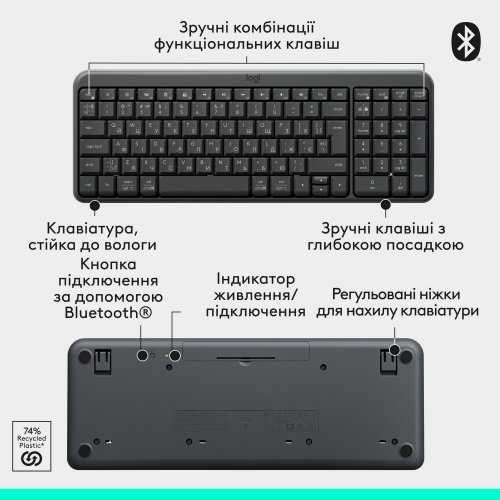 Купити Комплект Logitech MK250 Wireless Combo (920-013823) Graphite - ціна в Києві, Львові, Вінниці, Хмельницькому, Франківську, Україні | інтернет-магазин TELEMART.UA фото