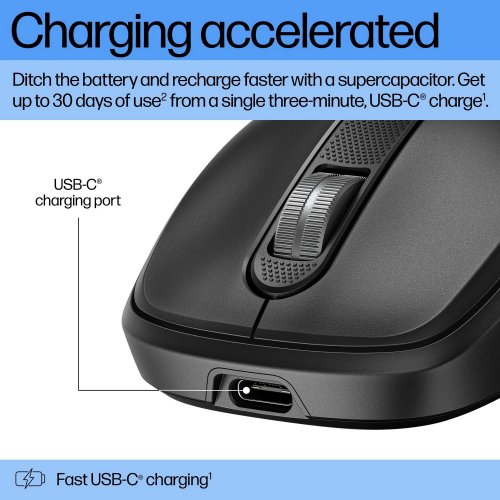 Купити Миша HP 510 Ultra-Fast Rechargeable Wireless (9C2F6AA) Black - ціна в Києві, Львові, Вінниці, Хмельницькому, Франківську, Україні | інтернет-магазин TELEMART.UA фото