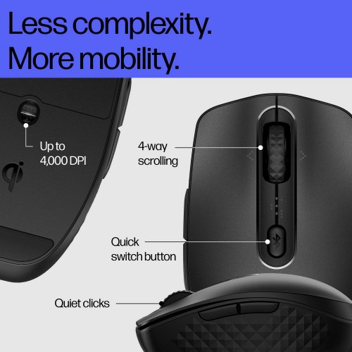 Купити Миша HP 690 Wireless (7M1D4AA) Black - ціна в Києві, Львові, Вінниці, Хмельницькому, Франківську, Україні | інтернет-магазин TELEMART.UA фото