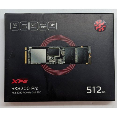 Ssd-диск ADATA XPG SX8200 Pro 3D NAND TLC 512GB M.2 (2280 PCI-E) NVMe 1.3 (ASX8200PNP-512GT-C) (Відновлено продавцем, 785336) купити з перевіркою сумісності: огляд, характеристики, ціна у Києві, Львові, Вінниці, Хмельницькому, Івано-Франківську, Україні | інтернет-магазин TELEMART.UA фото