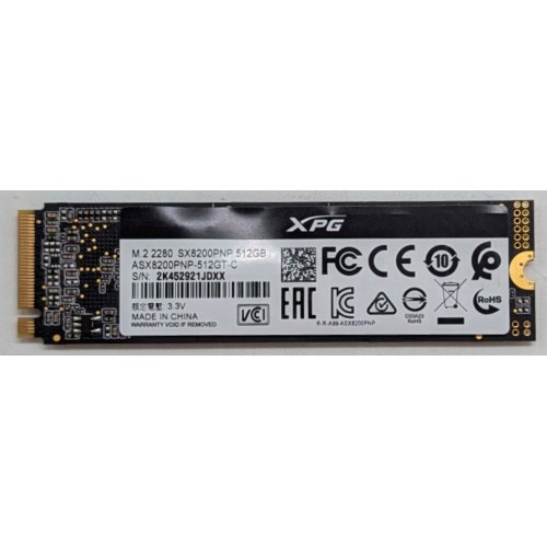 Ssd-диск ADATA XPG SX8200 Pro 3D NAND TLC 512GB M.2 (2280 PCI-E) NVMe 1.3 (ASX8200PNP-512GT-C) (Відновлено продавцем, 785336) купити з перевіркою сумісності: огляд, характеристики, ціна у Києві, Львові, Вінниці, Хмельницькому, Івано-Франківську, Україні | інтернет-магазин TELEMART.UA фото