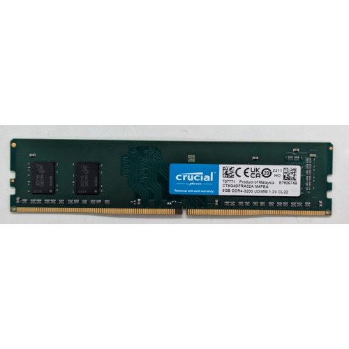 Озп Crucial DDR4 8GB 3200Mhz (CT8G4DFRA32A) (Відновлено продавцем, 785339) купити з перевіркою сумісності: огляд, характеристики, ціна у Києві, Львові, Вінниці, Хмельницькому, Івано-Франківську, Україні | інтернет-магазин TELEMART.UA фото