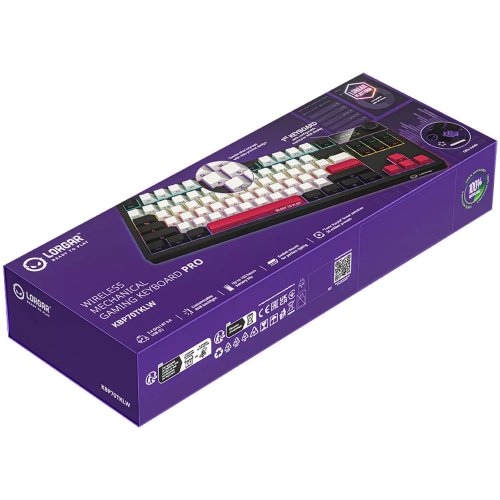 Купити Клавіатура Lorgar KBP70TKLW RGB Mechanical Linear Toxic Purple Switches Wireless (LRG-KBP70TKLW-BK-US) Black - ціна в Києві, Львові, Вінниці, Хмельницькому, Франківську, Україні | інтернет-магазин TELEMART.UA фото