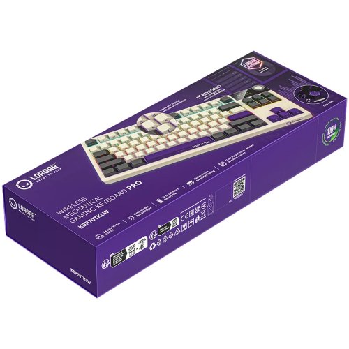 Купить Клавиатура Lorgar KBP70TKLW RGB Mechanical Linear Toxic Purple Switches Wireless (LRG-KBP70TKLW-RT-US) Beige - цена в Харькове, Киеве, Днепре, Одессе
в интернет-магазине Telemart фото