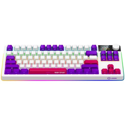 Купити Клавіатура Lorgar KBP70TKLW RGB Mechanical Linear Toxic Purple Switches Wireless (LRG-KBP70TKLW-WH-US) White - ціна в Києві, Львові, Вінниці, Хмельницькому, Франківську, Україні | інтернет-магазин TELEMART.UA фото