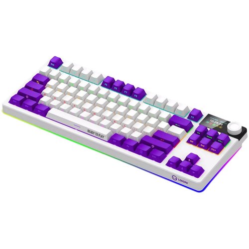 Купити Клавіатура Lorgar KBP70TKLW RGB Mechanical Linear Toxic Purple Switches Wireless (LRG-KBP70TKLW-WH-US) White - ціна в Києві, Львові, Вінниці, Хмельницькому, Франківську, Україні | інтернет-магазин TELEMART.UA фото