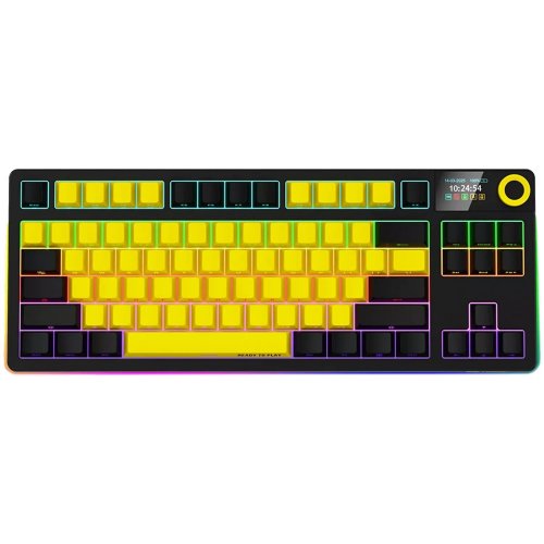 Купити Клавіатура Lorgar KBP70TKLW RGB Mechanical Linear Toxic Purple Switches Wireless (LRG-KBP70TKLW-YL-US) Yellow - ціна в Києві, Львові, Вінниці, Хмельницькому, Франківську, Україні | інтернет-магазин TELEMART.UA фото