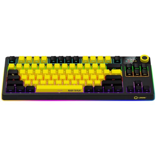 Купити Клавіатура Lorgar KBP70TKLW RGB Mechanical Linear Toxic Purple Switches Wireless (LRG-KBP70TKLW-YL-US) Yellow - ціна в Києві, Львові, Вінниці, Хмельницькому, Франківську, Україні | інтернет-магазин TELEMART.UA фото