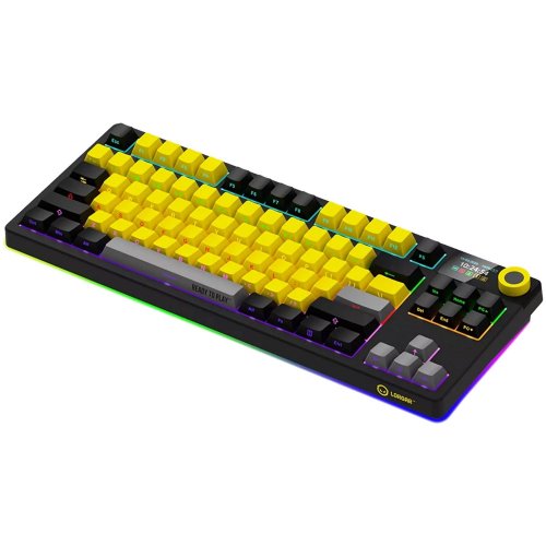 Купити Клавіатура Lorgar KBP70TKLW RGB Mechanical Linear Toxic Purple Switches Wireless (LRG-KBP70TKLW-YL-US) Yellow - ціна в Києві, Львові, Вінниці, Хмельницькому, Франківську, Україні | інтернет-магазин TELEMART.UA фото