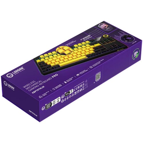 Купити Клавіатура Lorgar KBP70TKLW RGB Mechanical Linear Toxic Purple Switches Wireless (LRG-KBP70TKLW-YL-US) Yellow - ціна в Києві, Львові, Вінниці, Хмельницькому, Франківську, Україні | інтернет-магазин TELEMART.UA фото
