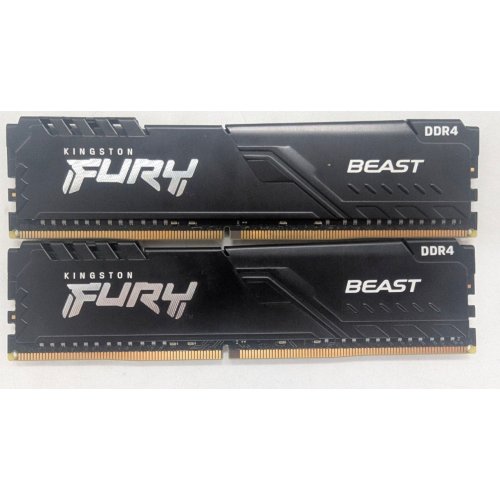 Озп Kingston DDR4 32GB (2x16GB) 3200Mhz FURY Beast Black (KF432C16BB1K2/32) (Відновлено продавцем, 785486) купити з перевіркою сумісності: огляд, характеристики, ціна у Києві, Львові, Вінниці, Хмельницькому, Івано-Франківську, Україні | інтернет-магазин TELEMART.UA фото