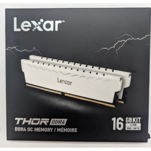 Купить Озу Lexar DDR4 16GB (2x8GB) 3600Mhz Thor White (LD4BU008G-R3600GDWG) (Восстановлено продавцом, 785748) с проверкой совместимости: обзор, характеристики, цена в Киеве, Днепре, Одессе, Харькове, Украине | интернет-магазин TELEMART.UA фото