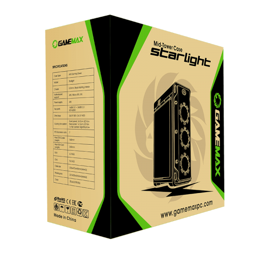 Купить Корпус GAMEMAX G509 Starlight FRGB без БП White (Восстановлено продавцом, 785778) с проверкой совместимости: обзор, характеристики, цена в Киеве, Днепре, Одессе, Харькове, Украине | интернет-магазин TELEMART.UA фото