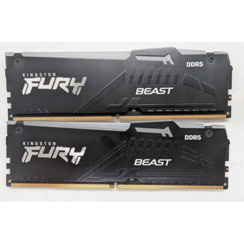 Озп Kingston DDR5 16GB (2x8GB) 6000Mhz FURY Beast RGB Black (KF560C30BBEAK2-16) (Відновлено продавцем, 785782) купити з перевіркою сумісності: огляд, характеристики, ціна у Києві, Львові, Вінниці, Хмельницькому, Івано-Франківську, Україні | інтернет-магазин TELEMART.UA фото