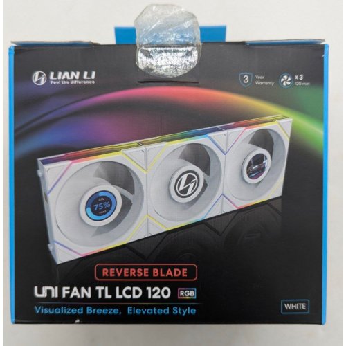 Купить Набор кулеров для корпуса Lian Li Uni Fan TL LCD Reverse 120 3 in 1 (G99.12RTLLCD3W.00) White (Восстановлено продавцом, 785944) с проверкой совместимости: обзор, характеристики, цена в Киеве, Днепре, Одессе, Харькове, Украине | интернет-магазин TELEMART.UA фото