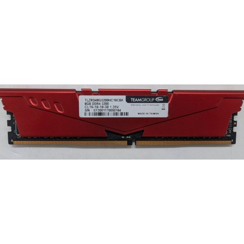 Озп Team DDR4 8GB 3200Mhz Vulcan Z Red (TLZRD48G3200HC16CBK) (Відновлено продавцем, 785963) купити з перевіркою сумісності: огляд, характеристики, ціна у Києві, Львові, Вінниці, Хмельницькому, Івано-Франківську, Україні | інтернет-магазин TELEMART.UA фото