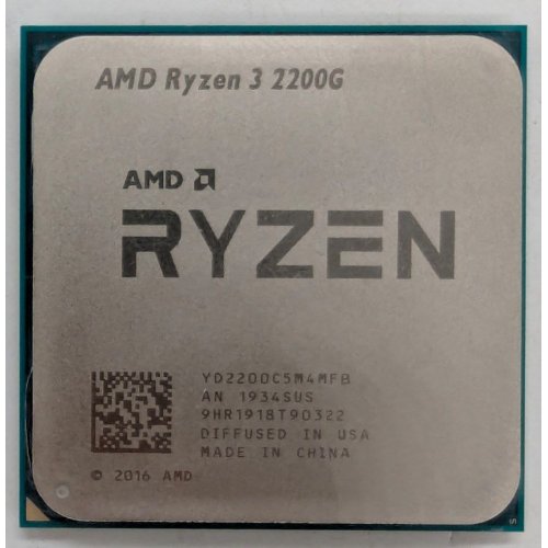 Процесор AMD Ryzen 3 2200G 3.5(3.7)GHz sAM4 Tray (YD220BC5M4MFB) (Відновлено продавцем, 785974) купити з перевіркою сумісності: огляд, характеристики, ціна у Києві, Львові, Вінниці, Хмельницькому, Івано-Франківську, Україні | інтернет-магазин TELEMART.UA фото