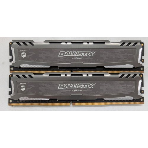 Озп Crucial DDR4 16GB (2x8GB) 3200Mhz Ballistix Sport LT Gray (BLS2K8G4D32AESBK) (Відновлено продавцем, 785992) купити з перевіркою сумісності: огляд, характеристики, ціна у Києві, Львові, Вінниці, Хмельницькому, Івано-Франківську, Україні | інтернет-магазин TELEMART.UA фото