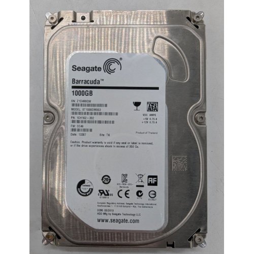 Купить Жесткий диск Seagate Barracuda 7200.14 1TB 64MB 7200RPM 3.5" (ST1000DM003) (Восстановлено продавцом, 786032) с проверкой совместимости: обзор, характеристики, цена в Киеве, Днепре, Одессе, Харькове, Украине | интернет-магазин TELEMART.UA фото