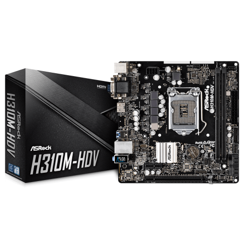 Материнська плата AsRock H310M-HDV (s1151-V2, Intel H310) (Відновлено продавцем, 786037) купити з перевіркою сумісності: огляд, характеристики, ціна у Києві, Львові, Вінниці, Хмельницькому, Івано-Франківську, Україні | інтернет-магазин TELEMART.UA фото