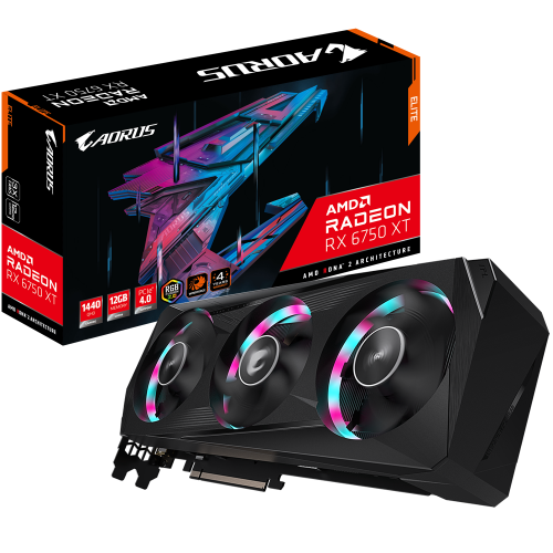 Відеокарта Gigabyte AORUS Radeon RX 6750 XT Elite 12288MB (GV-R675XTAORUS E-12GD) (Відновлено продавцем, 786170) купити з перевіркою сумісності: огляд, характеристики, ціна у Києві, Львові, Вінниці, Хмельницькому, Івано-Франківську, Україні | інтернет-магазин TELEMART.UA фото