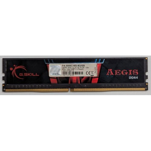 Озп G.Skill DDR4 8GB 3000Mhz Aegis (F4-3000C16S-8GISB) (Відновлено продавцем, 786262) купити з перевіркою сумісності: огляд, характеристики, ціна у Києві, Львові, Вінниці, Хмельницькому, Івано-Франківську, Україні | інтернет-магазин TELEMART.UA фото