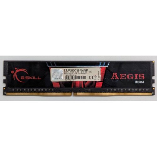 Озп G.Skill DDR4 8GB 3000Mhz Aegis (F4-3000C16S-8GISB) (Відновлено продавцем, 786264) купити з перевіркою сумісності: огляд, характеристики, ціна у Києві, Львові, Вінниці, Хмельницькому, Івано-Франківську, Україні | інтернет-магазин TELEMART.UA фото