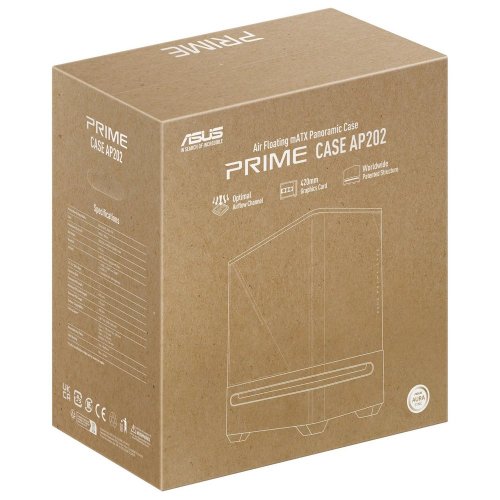 Купить Корпус Asus PRIME AP202 ARGB Tempered Glass без БП (90DC00P3-B19000) White с проверкой совместимости: обзор, характеристики, цена в Киеве, Днепре, Одессе, Харькове, Украине | интернет-магазин TELEMART.UA фото