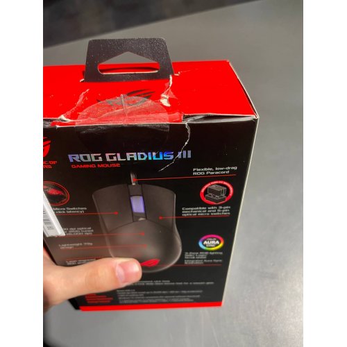 Купить Уценка мышка Asus ROG Gladius III (90MP0270-BMUA00) Black (Повреждена упаковка, 786492) - цена в Харькове, Киеве, Днепре, Одессе
в интернет-магазине Telemart фото