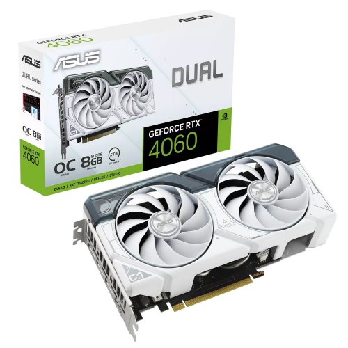 Відеокарта Asus GeForce RTX 4060 Dual OC White 8192MB (DUAL-RTX4060-O8G-WHITE) (Відновлено продавцем, 786553) купити з перевіркою сумісності: огляд, характеристики, ціна у Києві, Львові, Вінниці, Хмельницькому, Івано-Франківську, Україні | інтернет-магазин TELEMART.UA фото