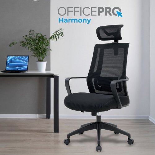 Купить Офисное кресло OfficePro Harmony OC310 (OC310-B-B-B) Black - цена в Харькове, Киеве, Днепре, Одессе
в интернет-магазине Telemart фото