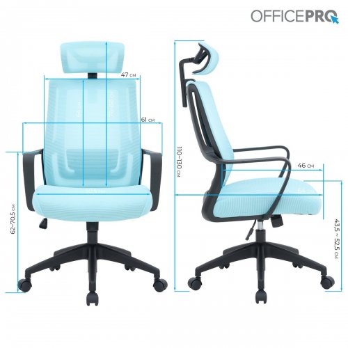 Купить Офисное кресло OfficePro Harmony OC310 (OC310-B-BL-BL) Black/Blue - цена в Харькове, Киеве, Днепре, Одессе
в интернет-магазине Telemart фото